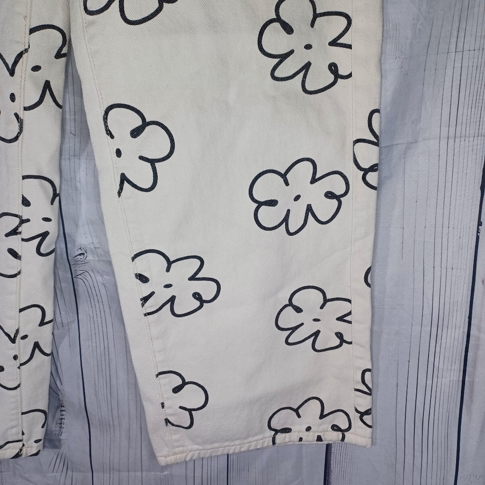 Floral Print Off White Boho Jeans - Picture 5 of 13